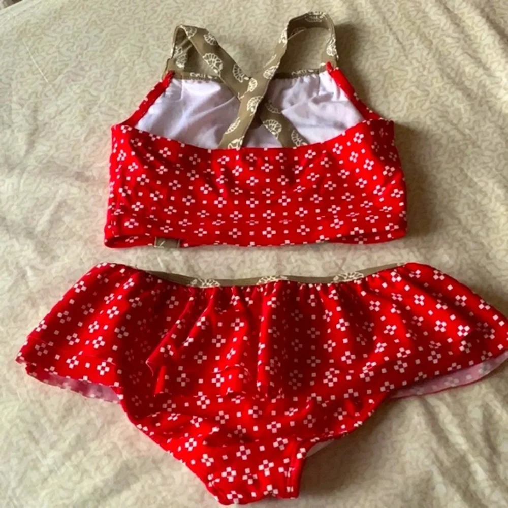Hanna Andersson Red Floral Kids Bikini in size 110 cm/5